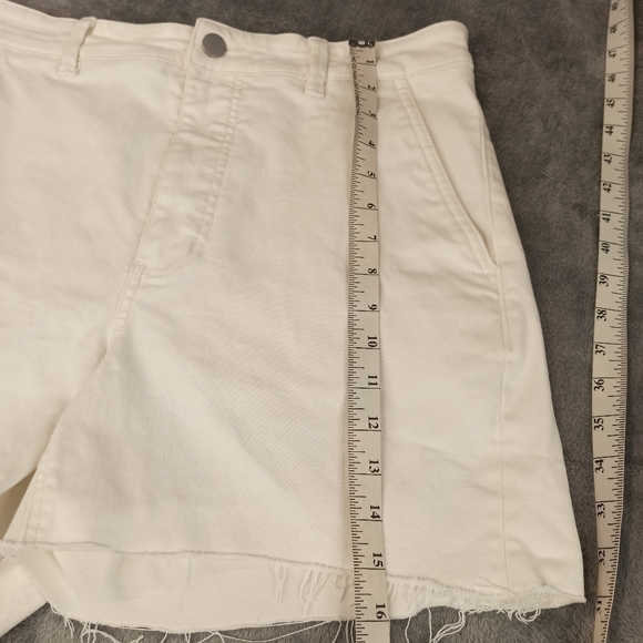 Everlane Moms Premium Button Fly Denim Jean Shorts Cut Off Wome Size 14 - Picture 13 of 16